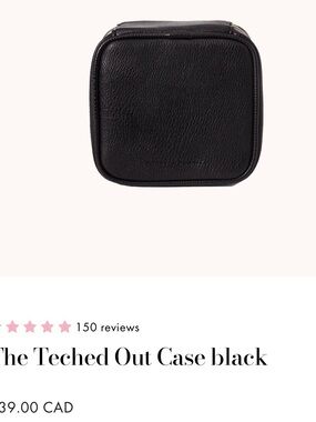 Poppy & Peonies Black Mini Tech Case
